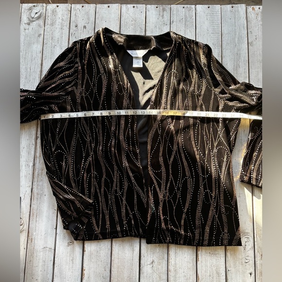 Elisabeth Williams | velvet | bling | open front | jacket | XL - Picture 4 of 8